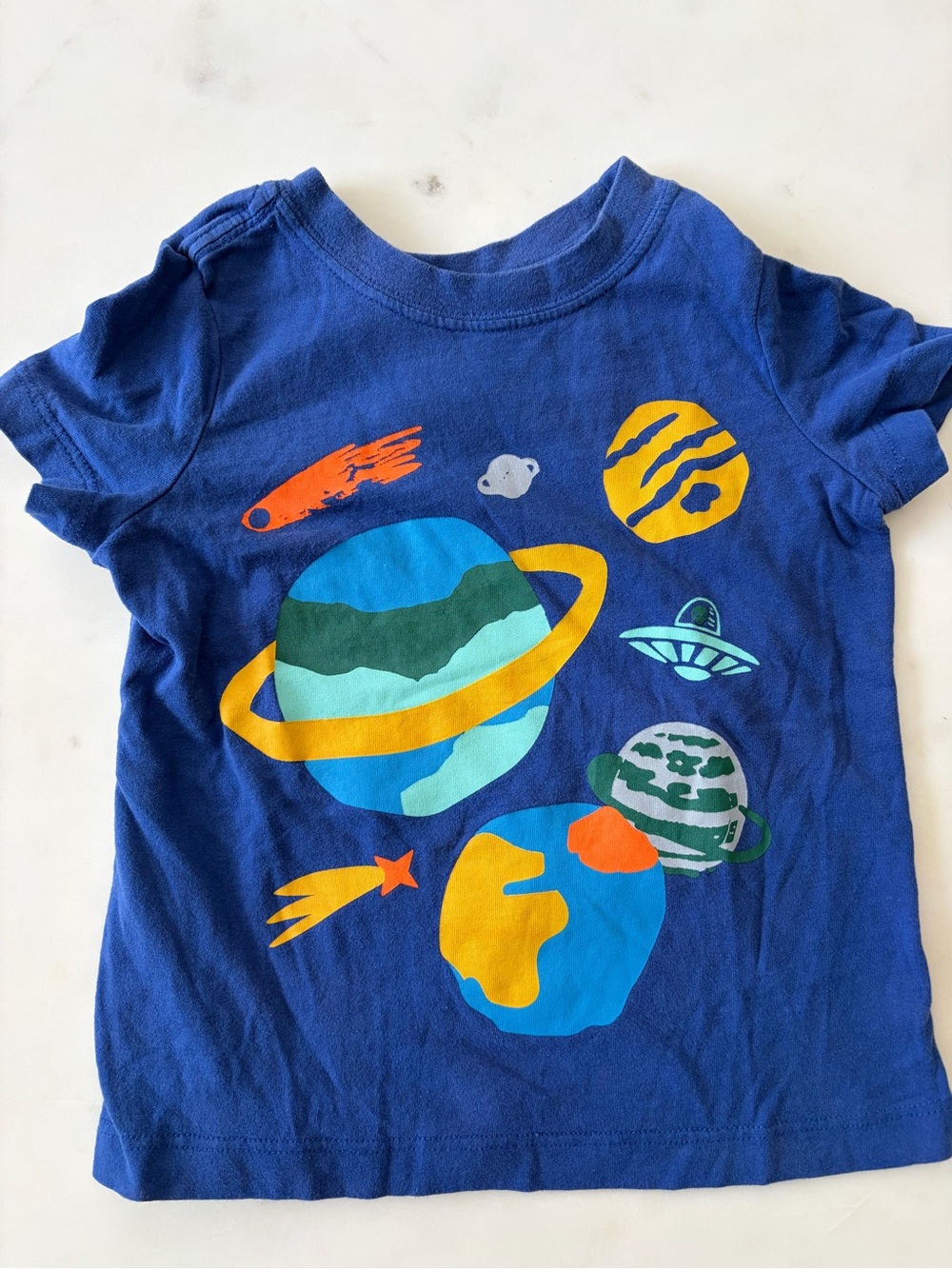 Hanna Andersson Royal Blue Space Planet Graphic Tee